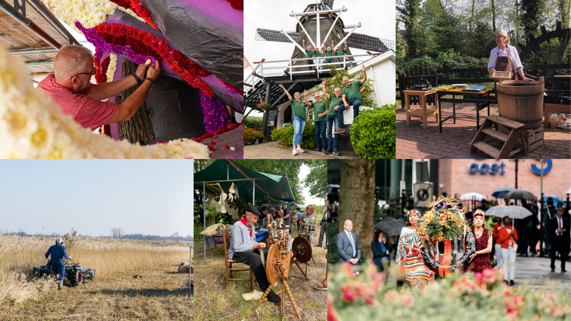 Verschillende vormen van immaterieel erfgoed in Overijssel.